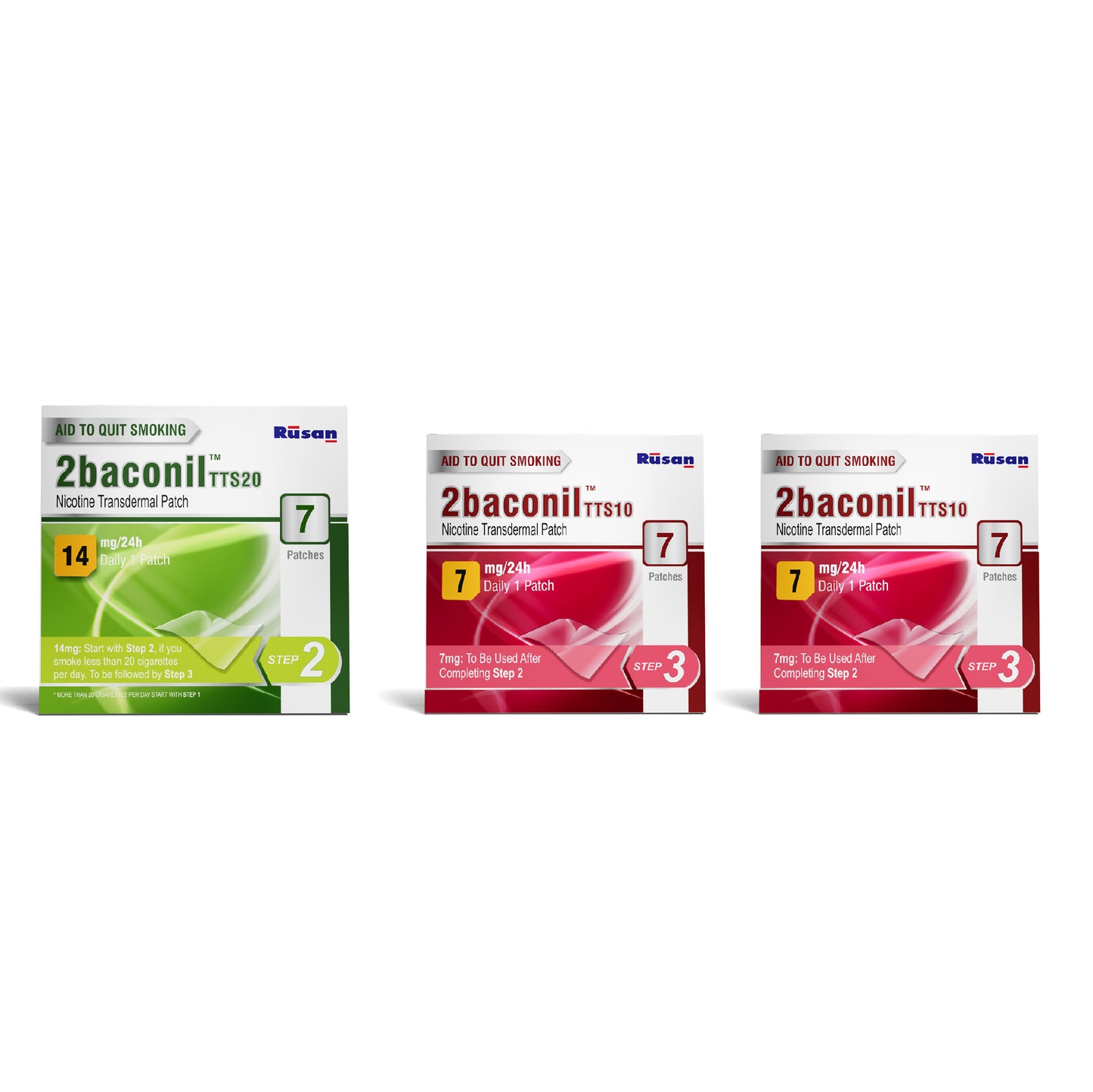 2baconil Nicotine Patch (14mg, 07mg and 07mg)