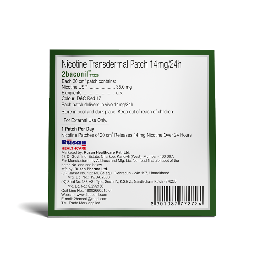 2baconil Nicotine Patch (14mg, 07mg and 07mg)
