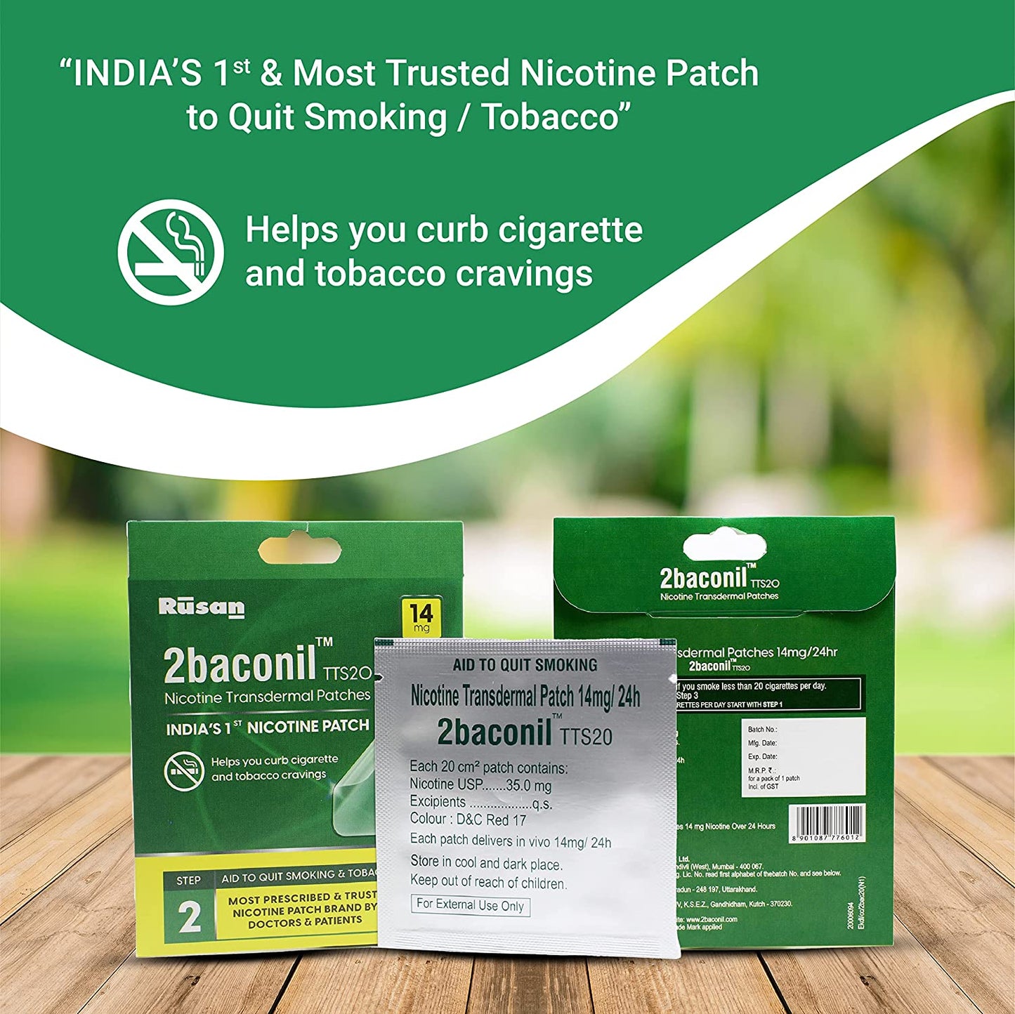 2baconil Nicotine Patch 14mg Step 2 (Trial Pack of 3)