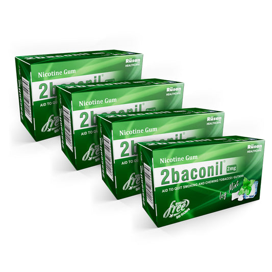 2baconil Nicotine Gum 2mg (Pack of 4)