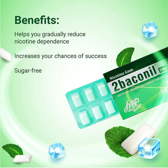 2baconil Nicotine Gum 2mg (Pack of 4)