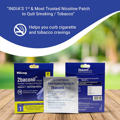 2baconil Nicotine Patch 21mg Step 1 (Trial Pack of 3)