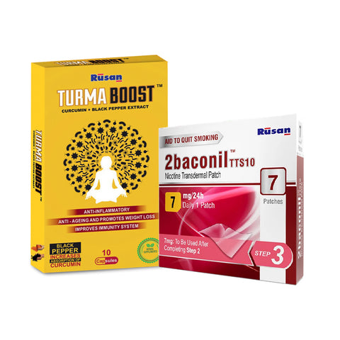 2baconil Nicotine Patch 7mg (Pack of 1) + Turmaboost ( Pack of 1)