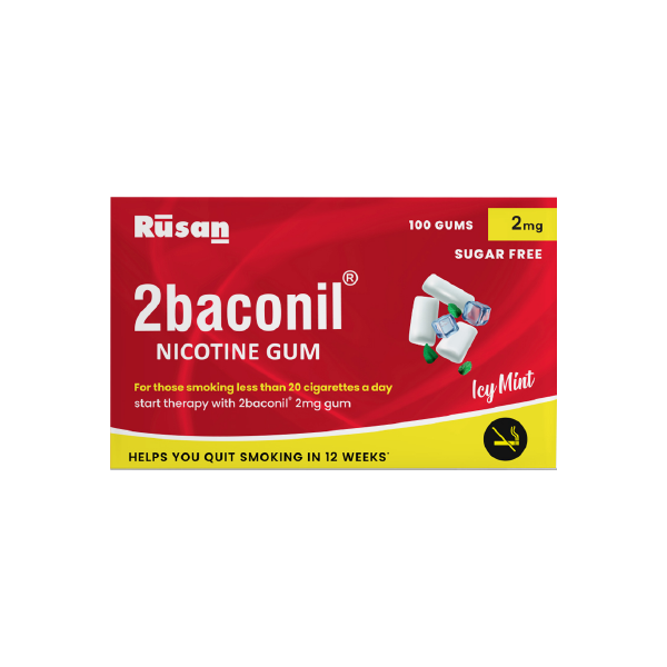 2baconil Nicotine Gum 2mg N100  <br> (Pack of 1)