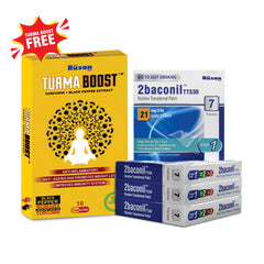 2baconil Nicotine Patch 21mg (Pack of 4) + FREE Turmaboost ( Pack of 1)