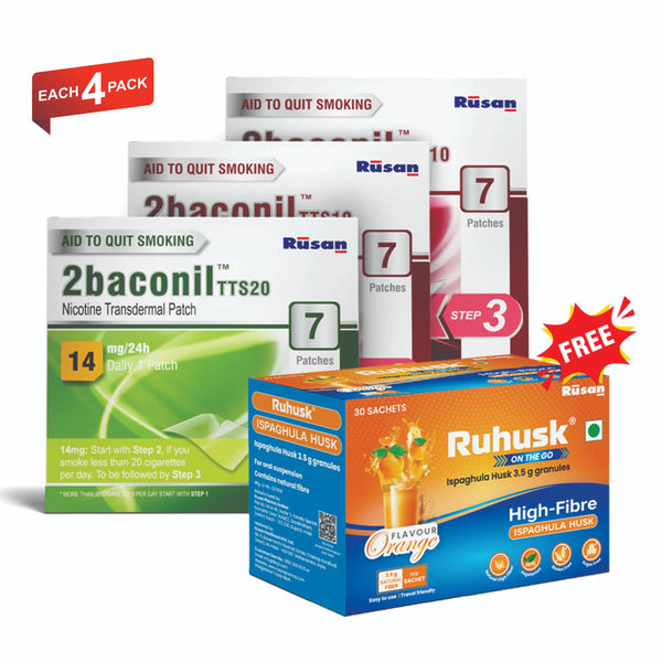 3 months Therapy - For less Than 20 Cigarette + Free Ruhusk ( pack of 30 sachets)