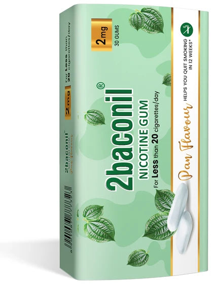 2baconil Nicotine Gum 2mg Paan flavour tin, 30 gums