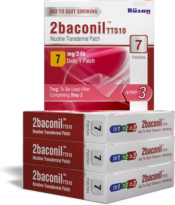 2baconil 7 mg nicotine patch, Step 3, bundle of packs